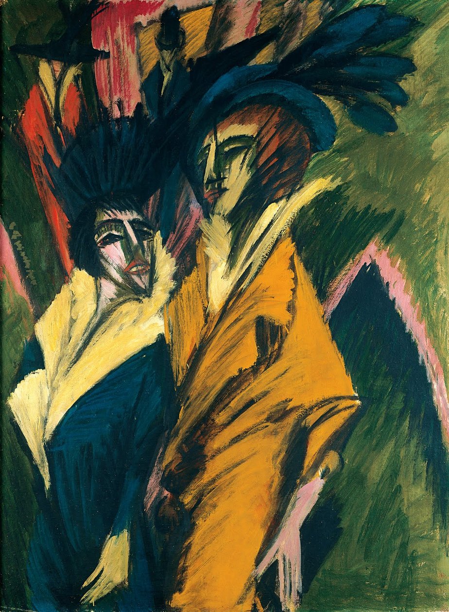 zwei frauen auf der straße  av Ernst Ludwig Kirchner