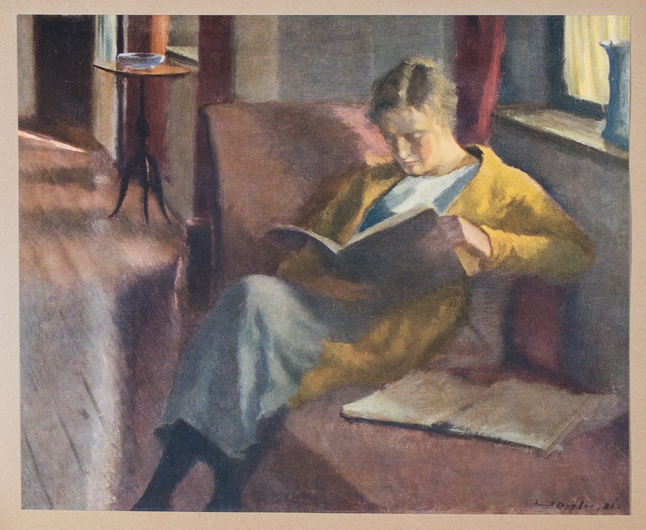 Läsflicka av Ernst Oppler