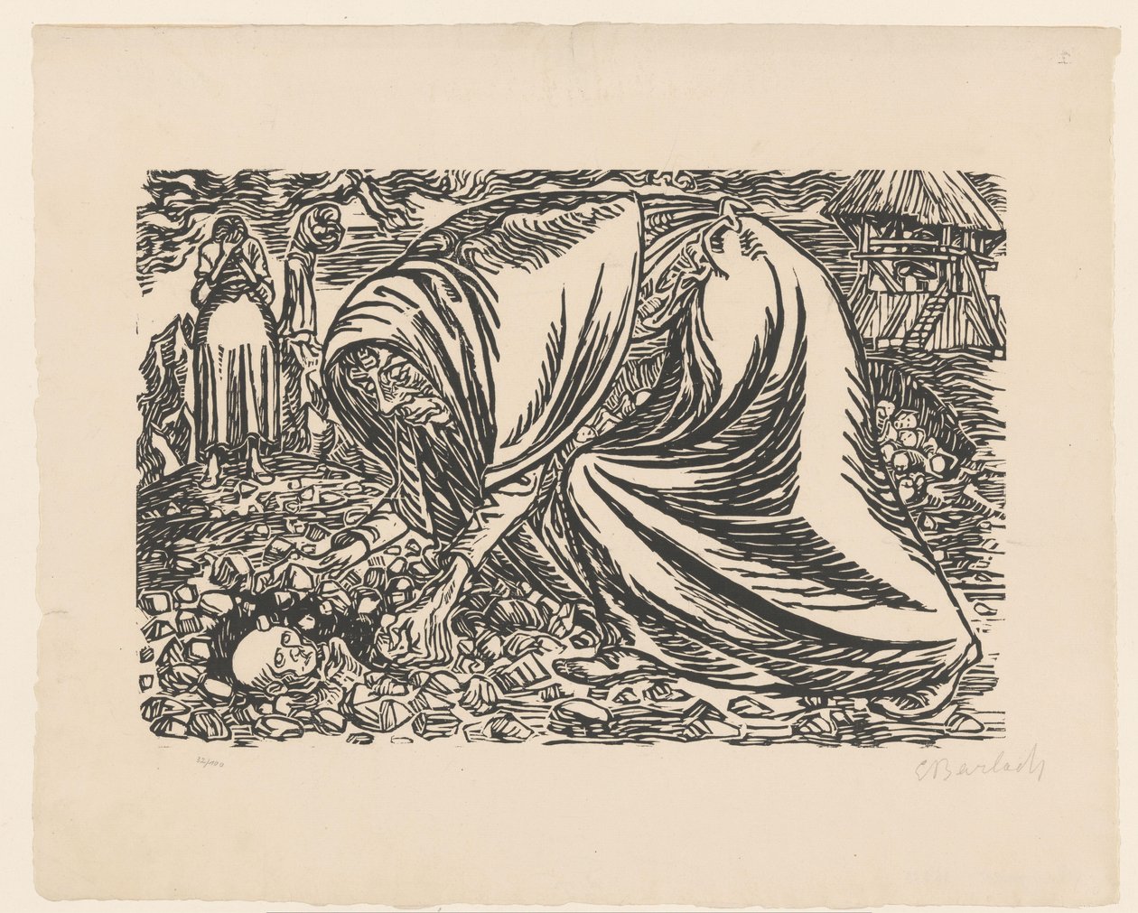 Dött barn begravs av Ernst Barlach (signed by artist)