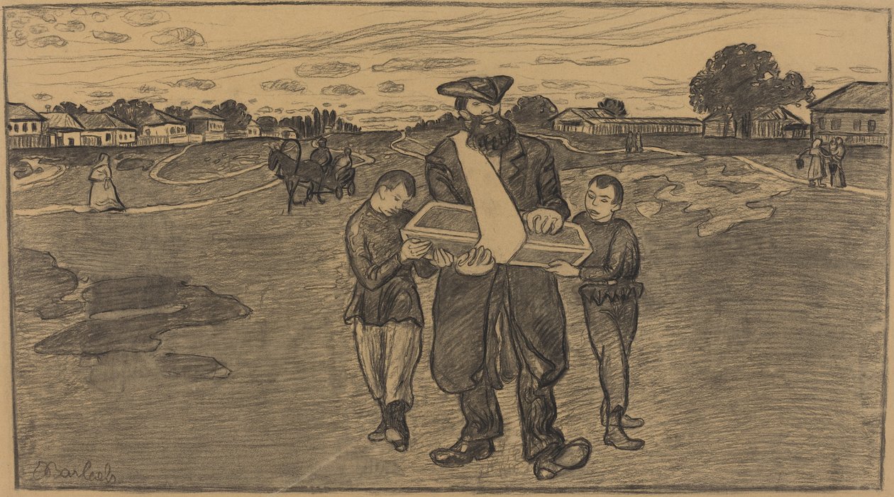 Barns begravning i Ryssland av Ernst Barlach