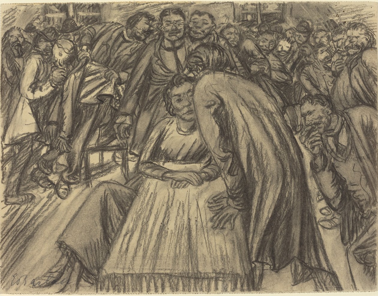 Paret i folkmassan av Ernst Barlach