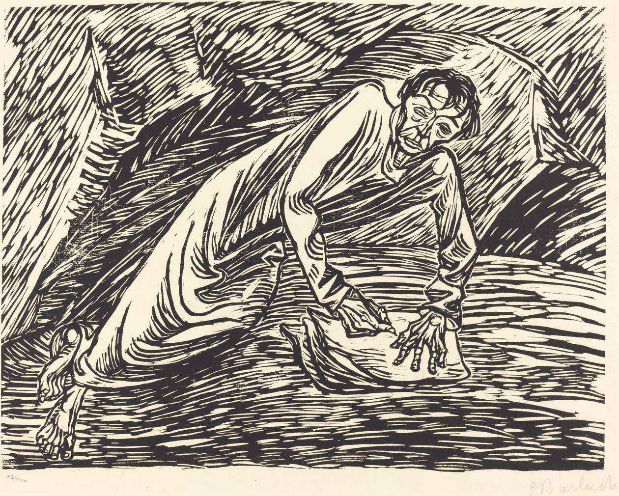 The Writing Prophet Saint John på Patmos, 1919. av Ernst Barlach