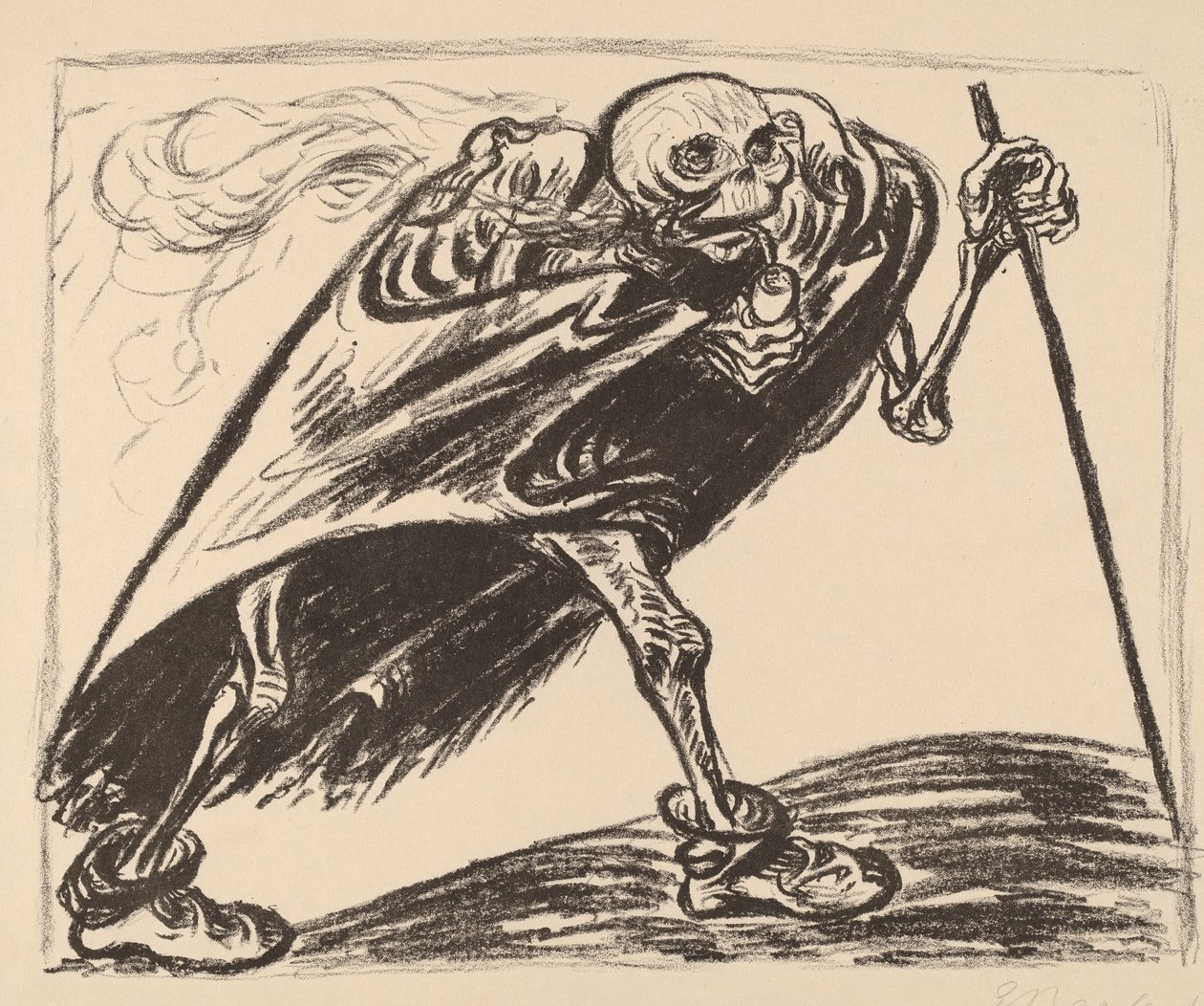 Vandrande död, 1923. av Ernst Barlach