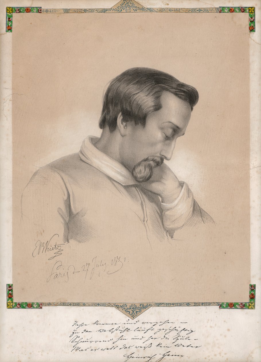 Julius Ernst Benedikt Kietz, Porträtt av Heinrich Heine av Ernst Benedikt Kietz