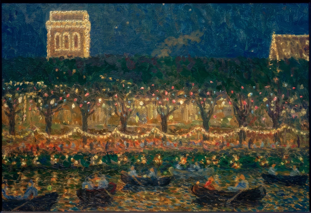 Kväll vid Uhlenhorster Fährhaus av Ernst Eitner