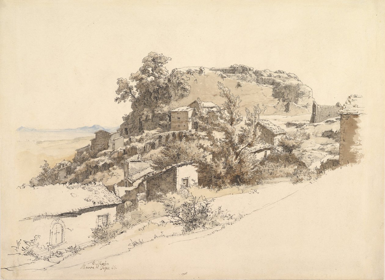 Romerskt landskap nära Rocca di Papa, 1866. av Ernst Furchtegott Mohn
