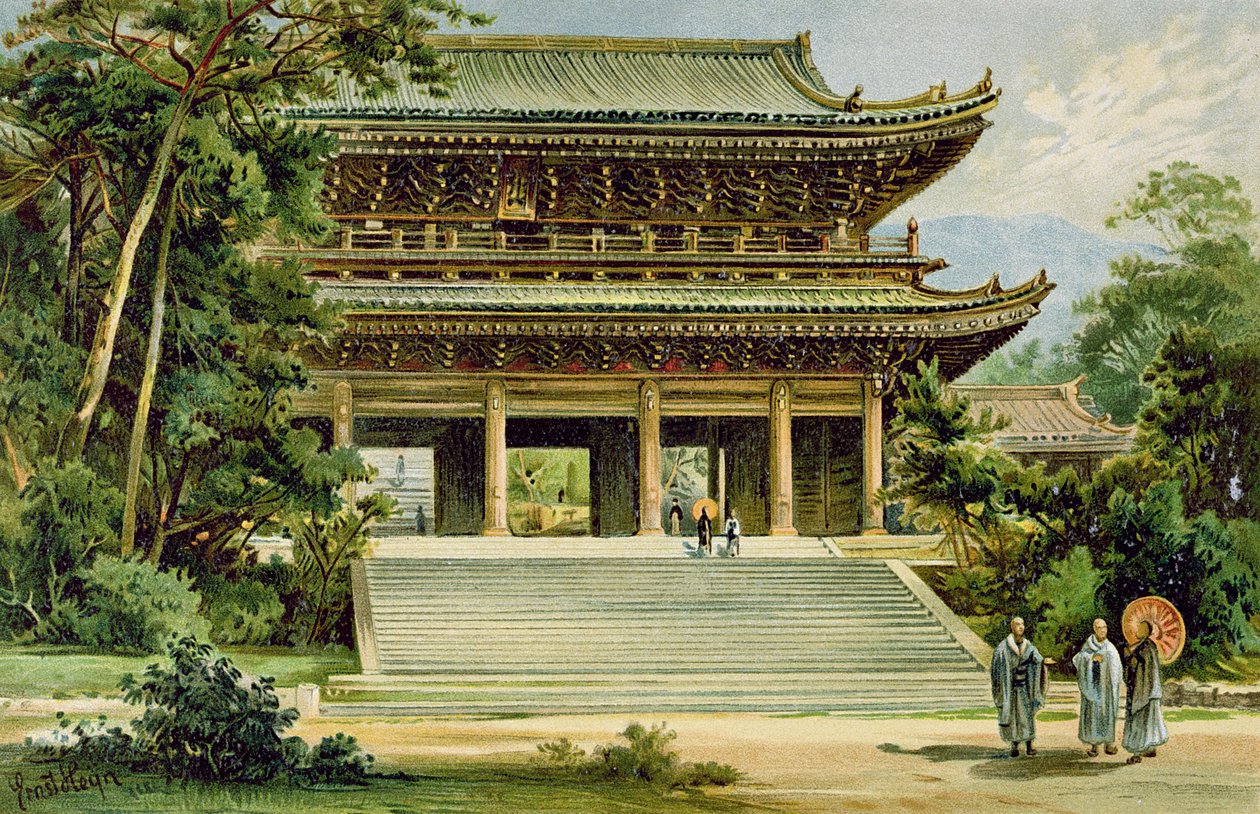 Buddhisttempel i Kyoto, Japan, från 