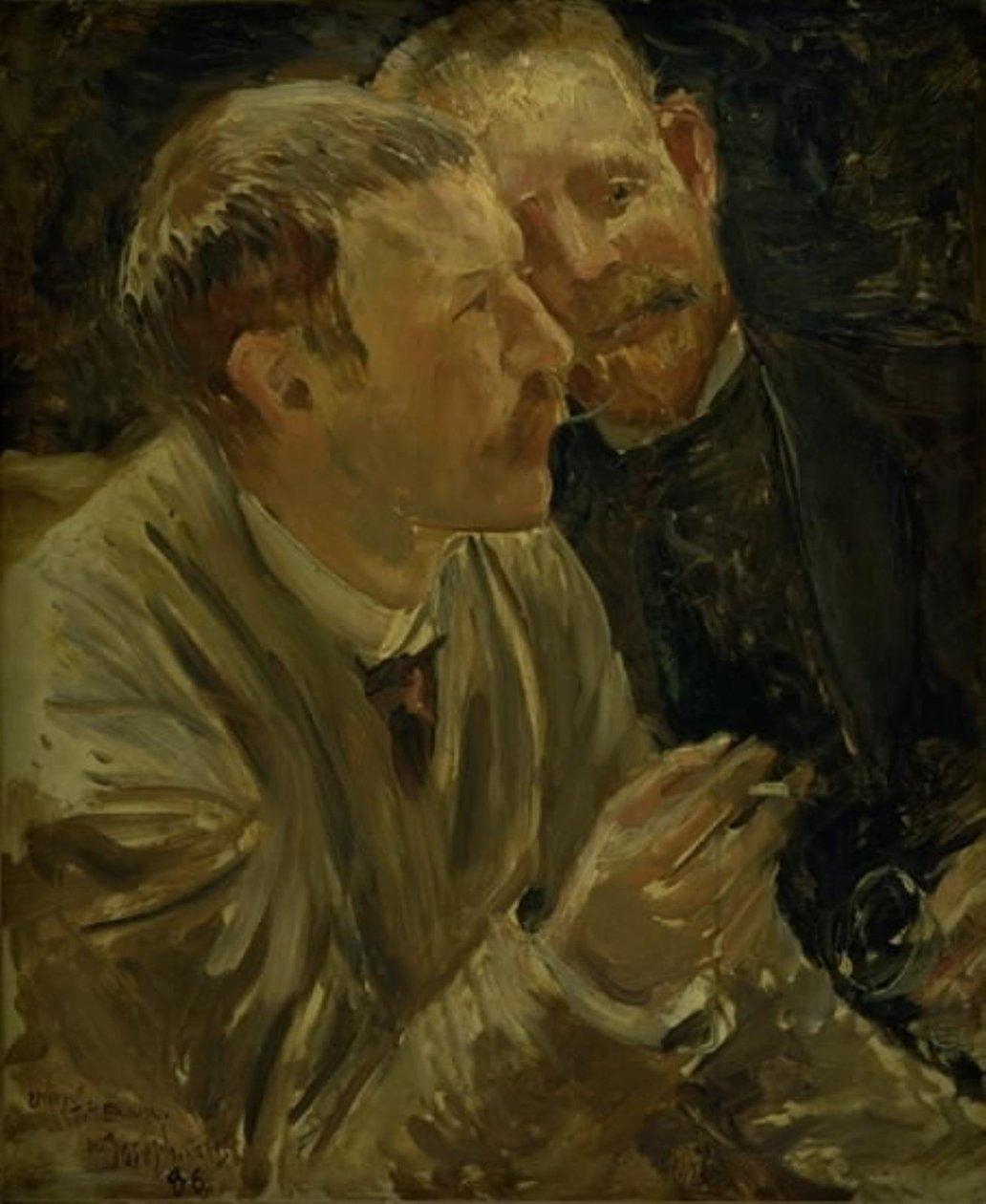Porträtt av målarna Bruno Liljefors och Alf Wallander av Ernst Josephson
