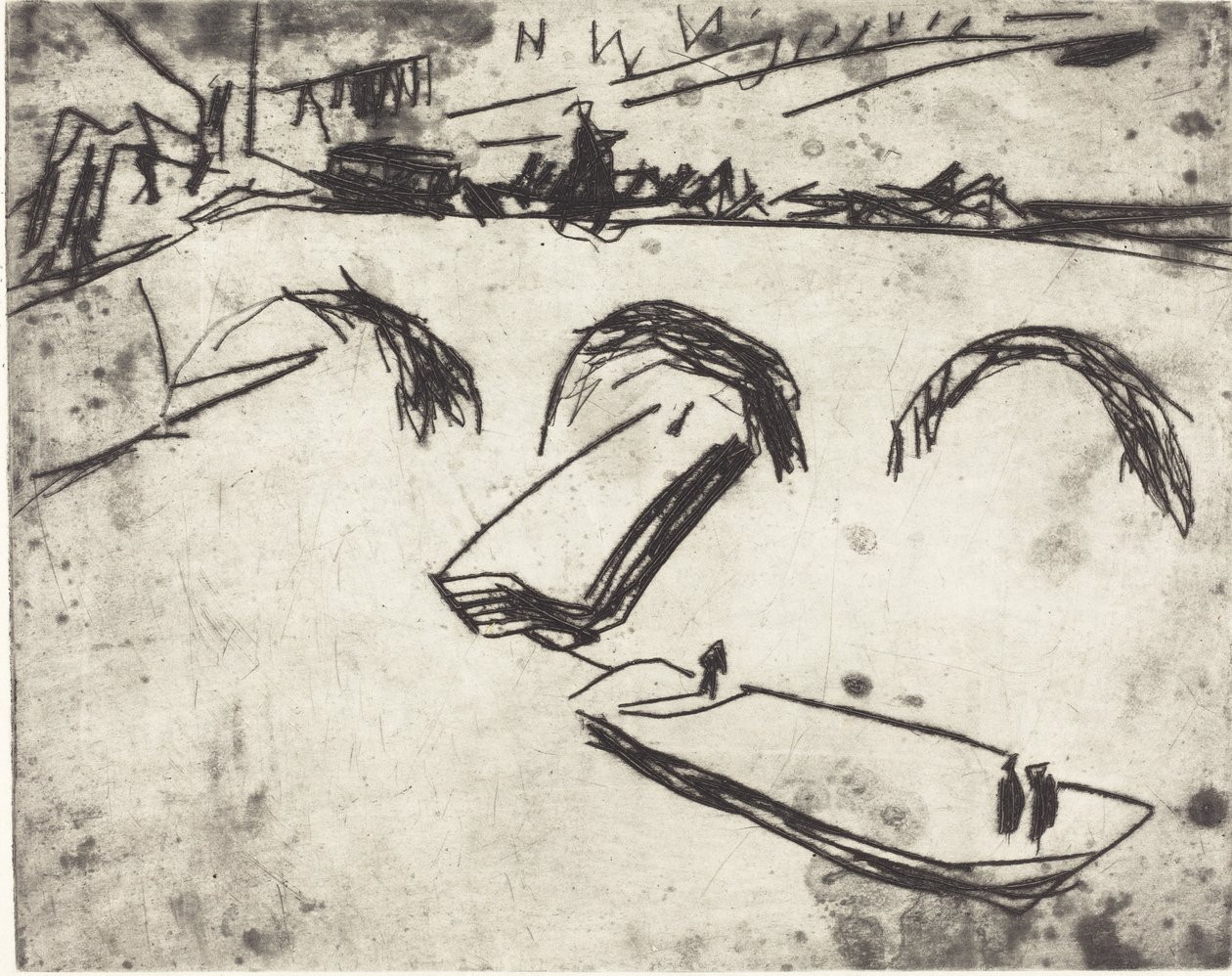 Bron på kronprinsvallen Brucke am Kronprinzen Ufer, 1909. av Ernst Ludwig Kirchner