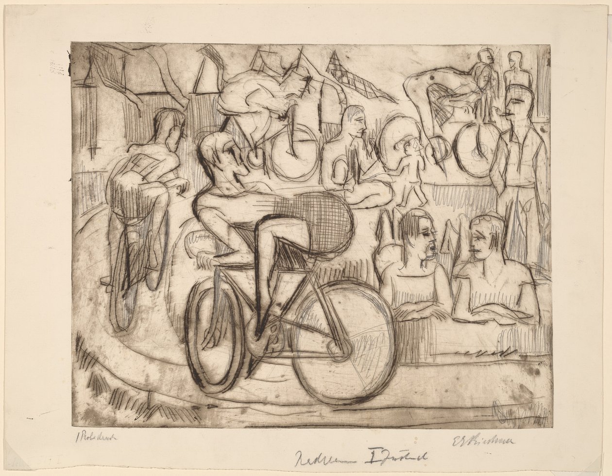 Cykellopp, 1926. av Ernst Ludwig Kirchner