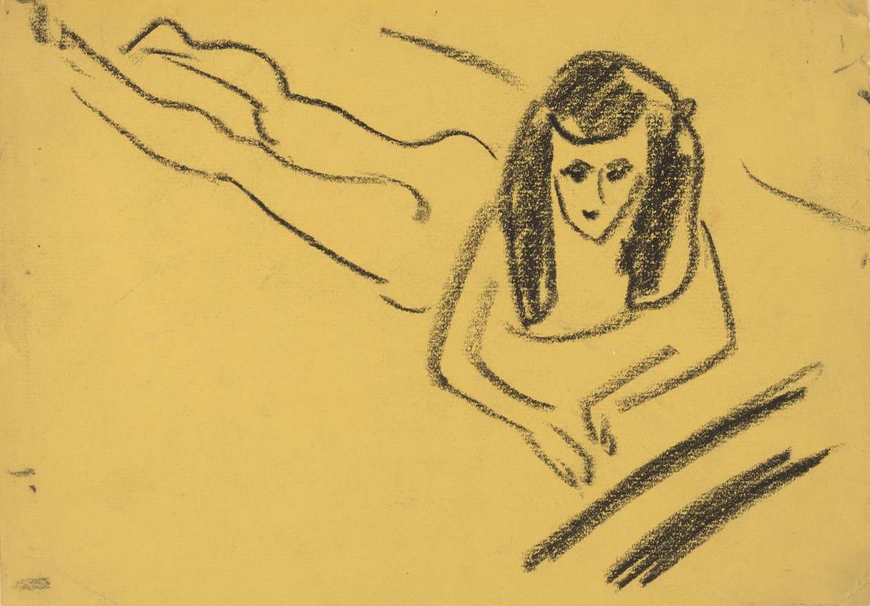 Fränzi liggande, 1910. av Ernst Ludwig Kirchner