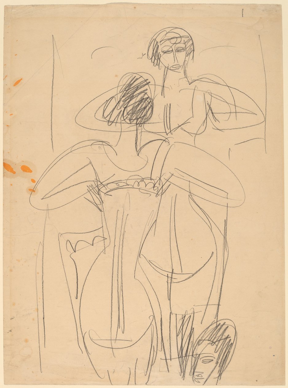 Girl Before a Mirror, 19121913. av Ernst Ludwig Kirchner