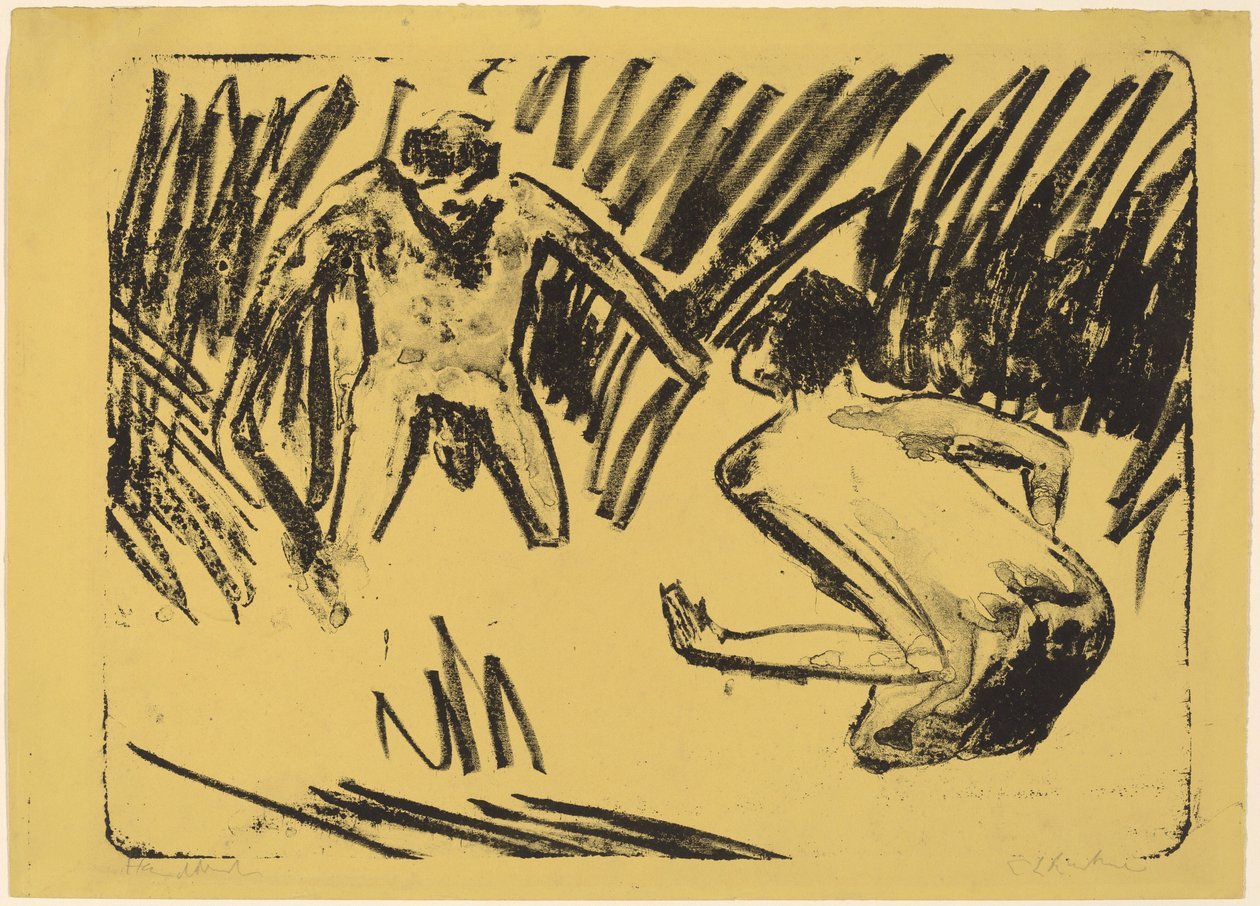 Män som plaskar i vassen, 1910. av Ernst Ludwig Kirchner