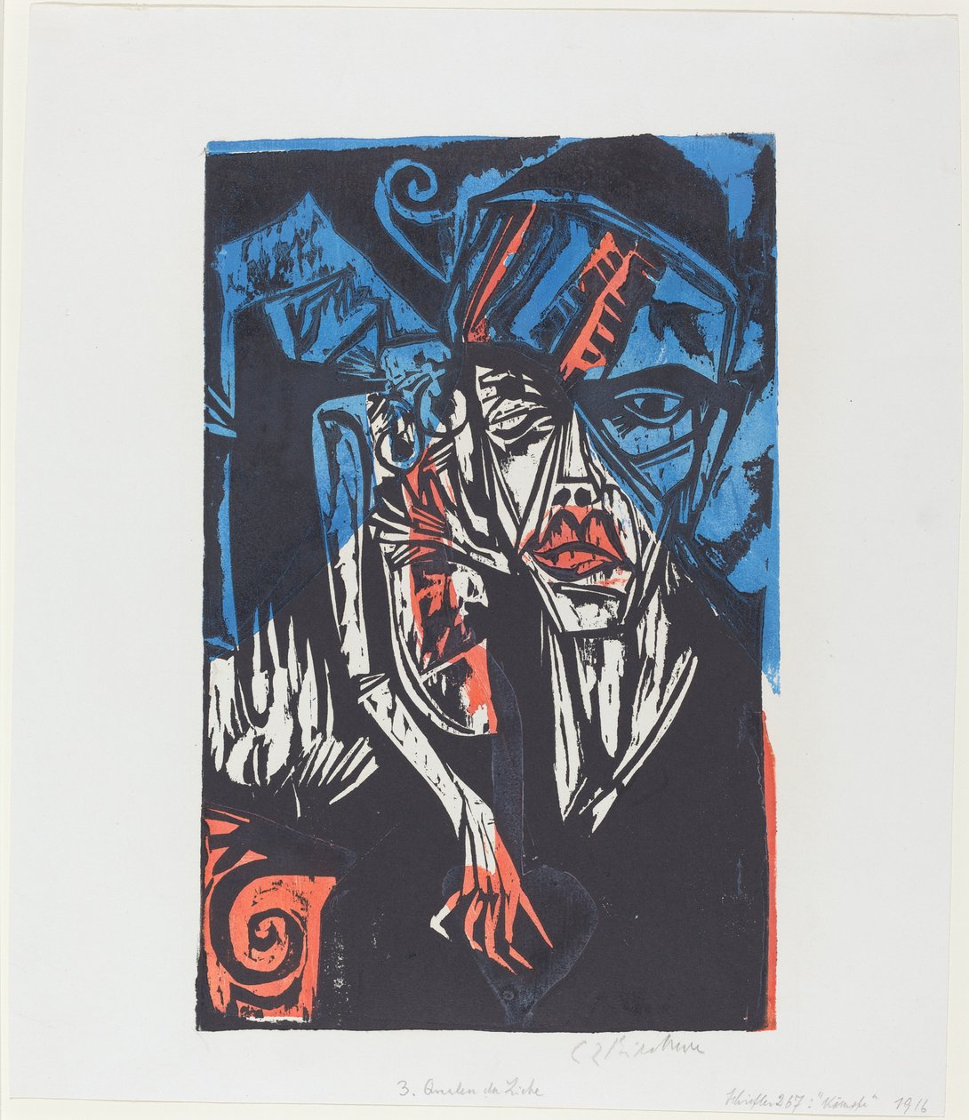 Peter Schlemihls underbara berättelse: slagsmål. Kärlekens plågor..., 1915. av Ernst Ludwig Kirchner