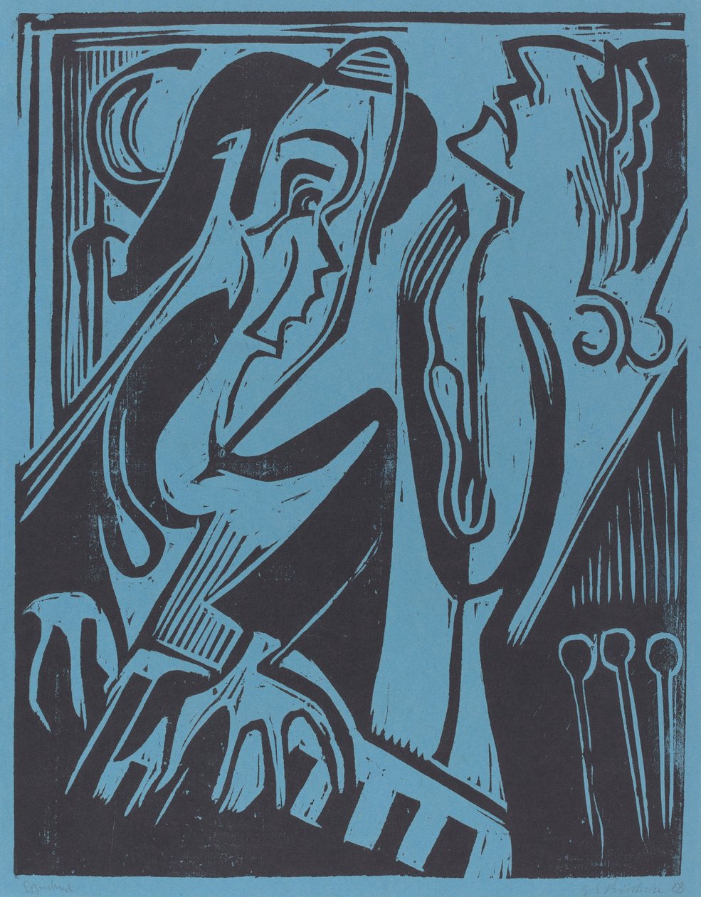 Pianist och sångare, 1928. av Ernst Ludwig Kirchner