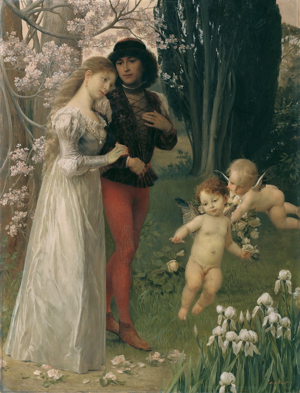 Francesca från Rimini och Paolo av Ernst Klimt