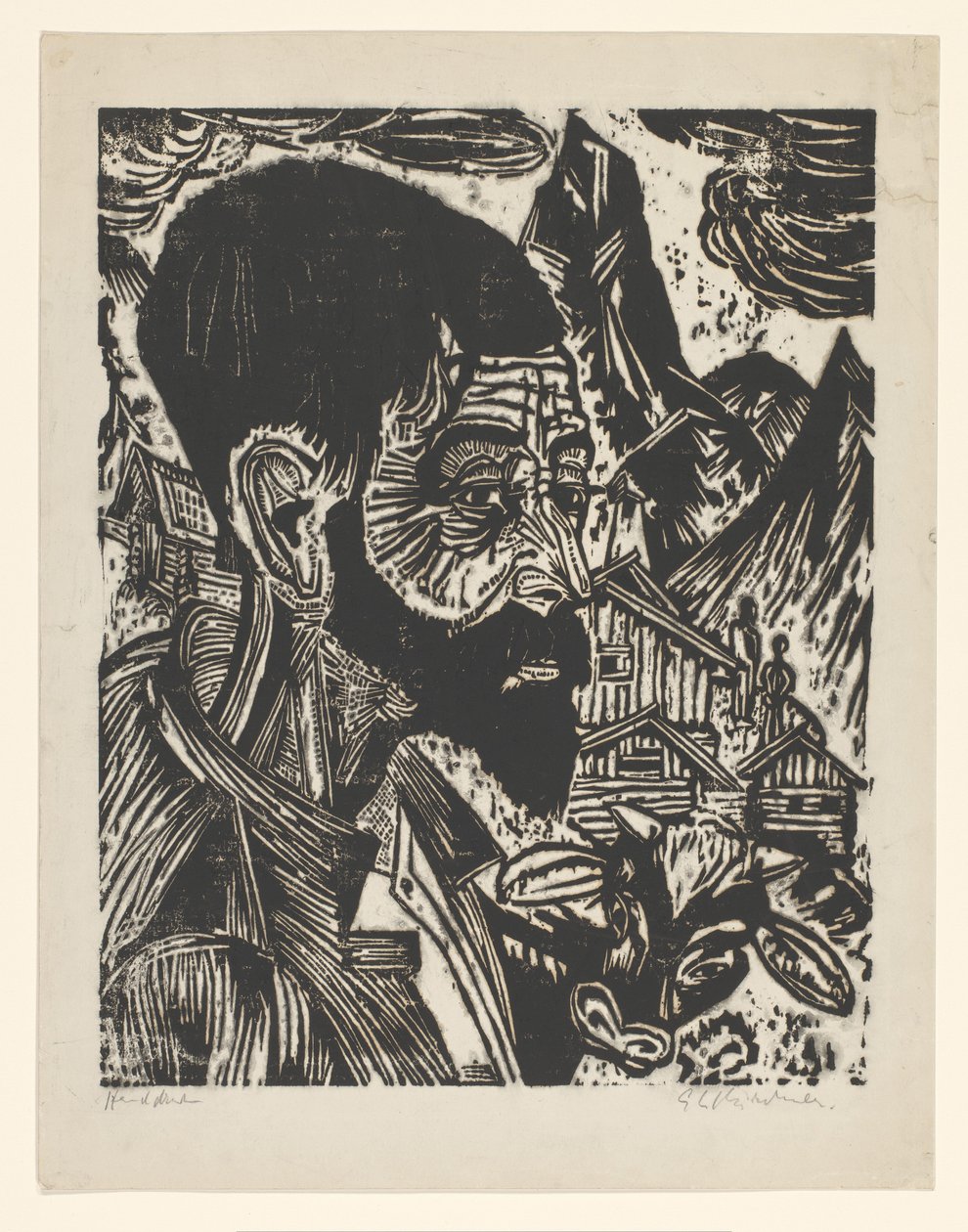 Sennkopf (Martin Schmied) (originaltitel) av Ernst Ludwig Kirchner (signed by artist)