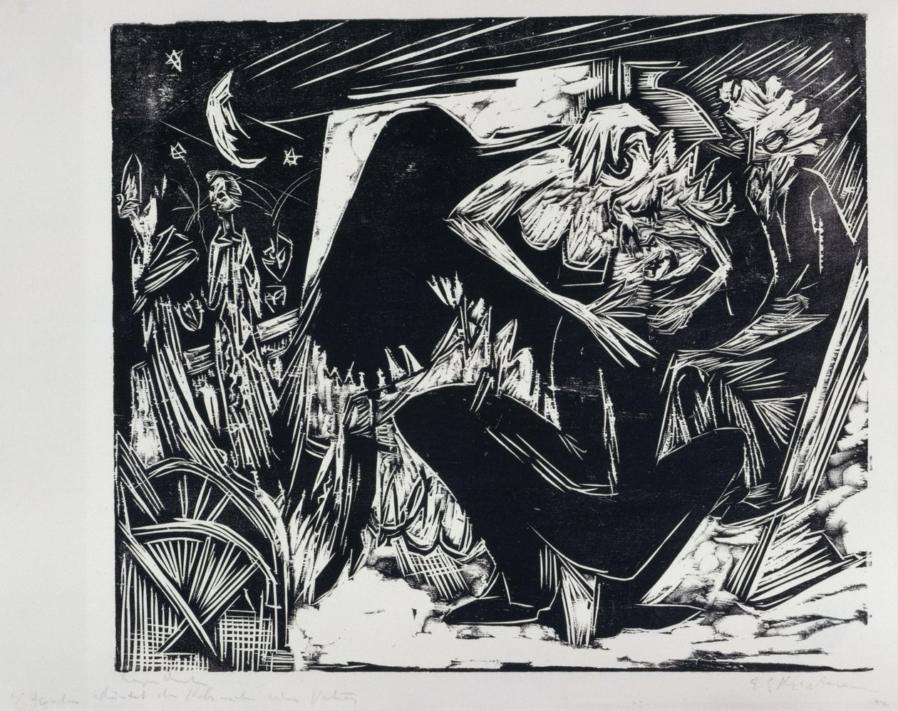Absalom skändar de prostituerade kvinnorna av Ernst Ludwig Kirchner