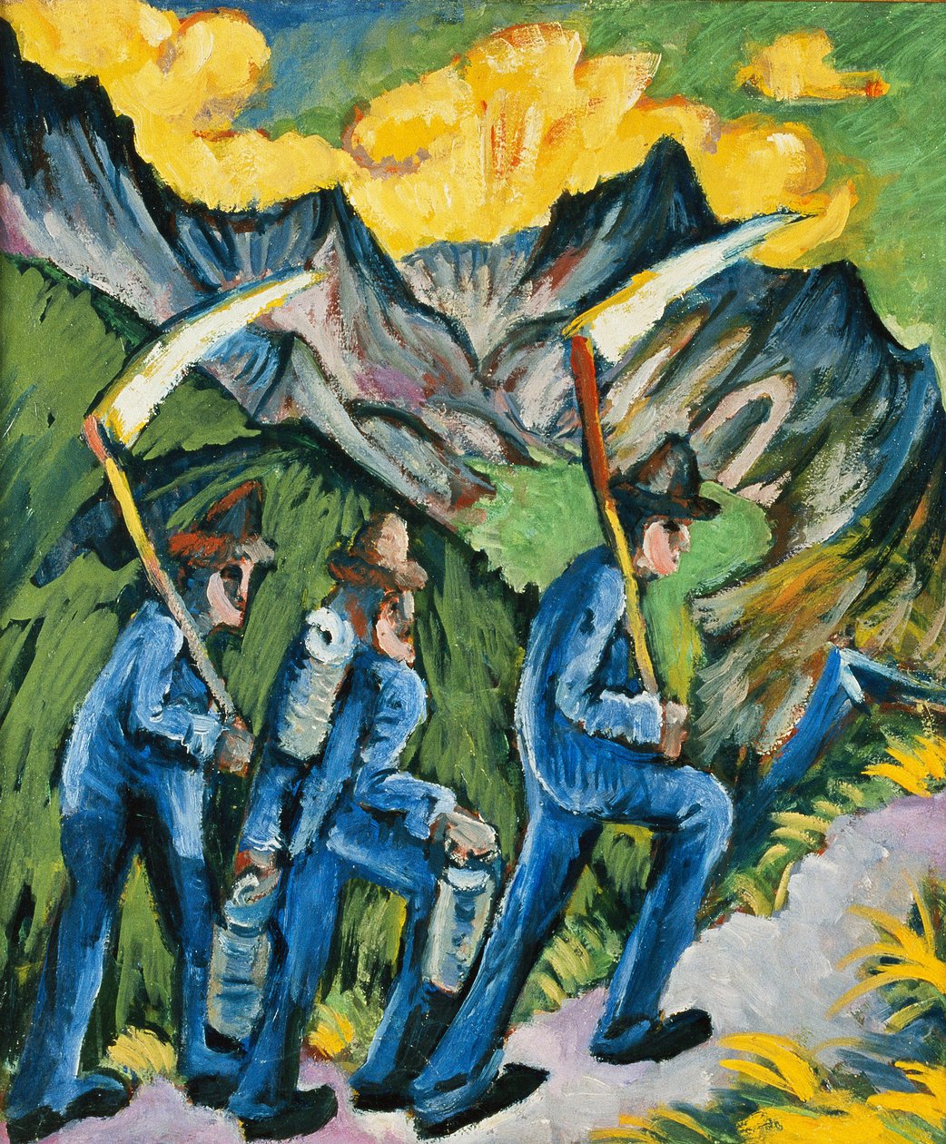 Alpliv, triptyk; Alpliv, triptyk, 1918 av Ernst Ludwig Kirchner