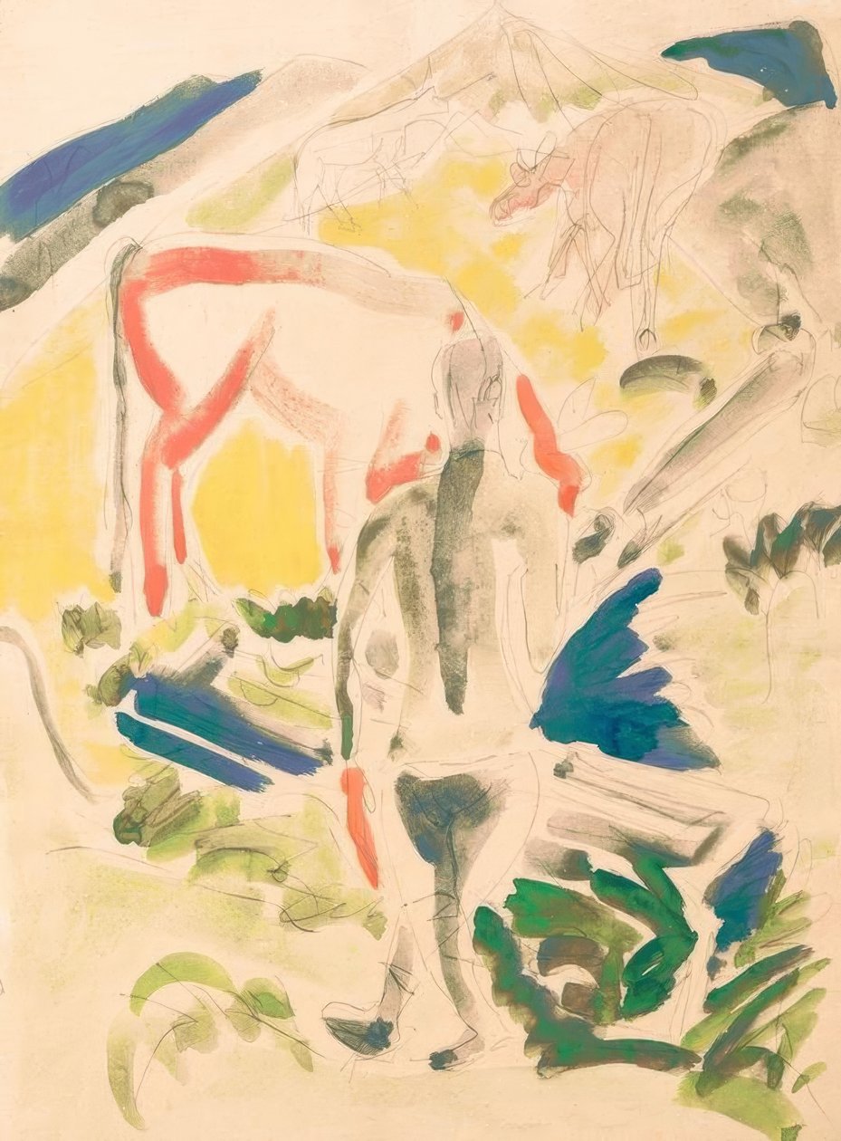 Vid fontänen på Stafelalp av Ernst Ludwig Kirchner