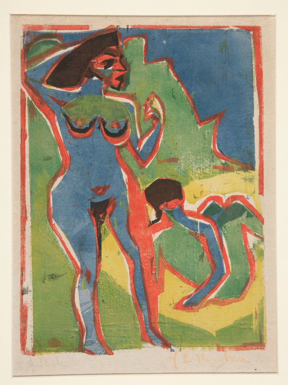 Badande kvinnor - Moritzburg av Ernst Ludwig Kirchner
