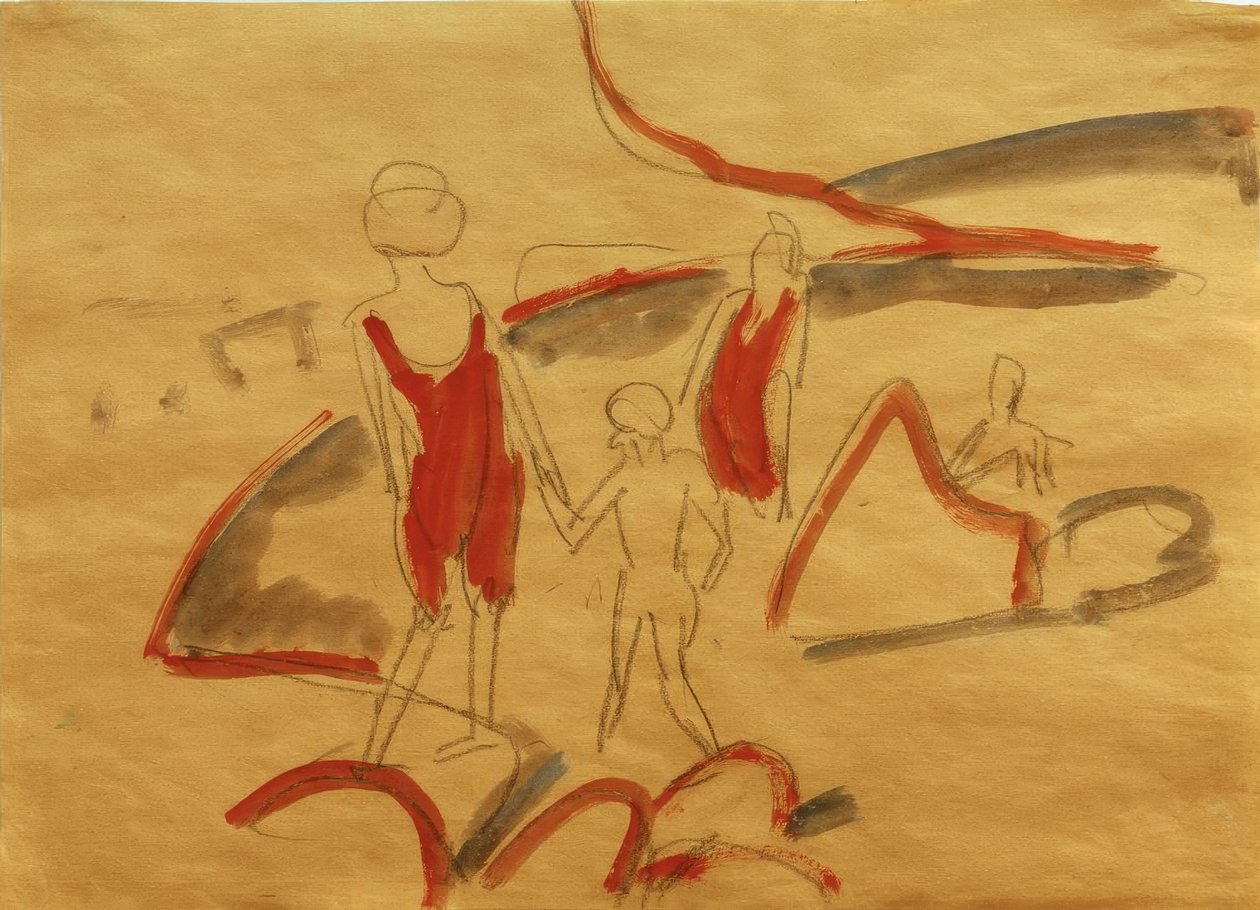 Badgäster på Fehmarn-stranden av Ernst Ludwig Kirchner
