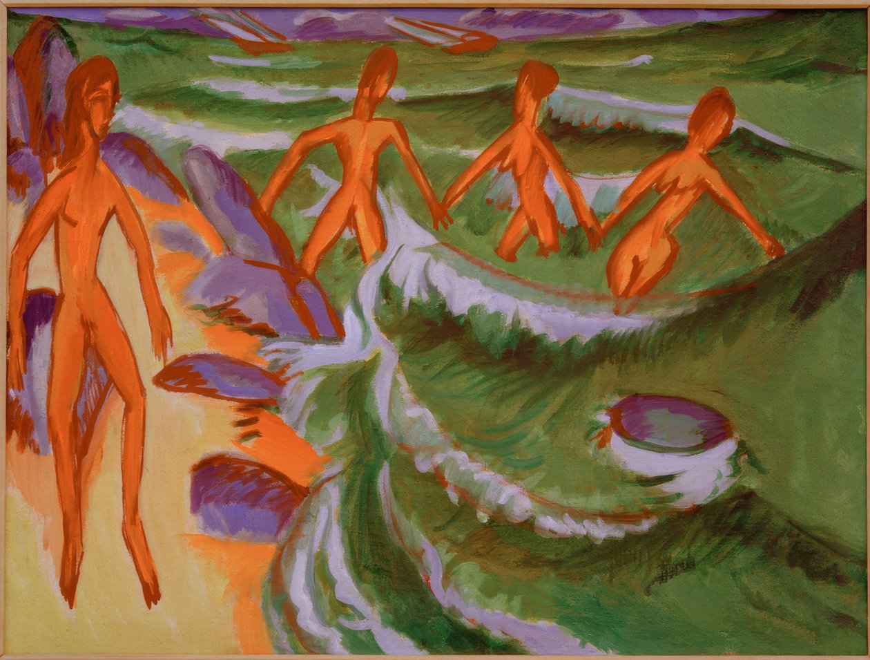 Badgäster på stranden (Fehmarn) av Ernst Ludwig Kirchner