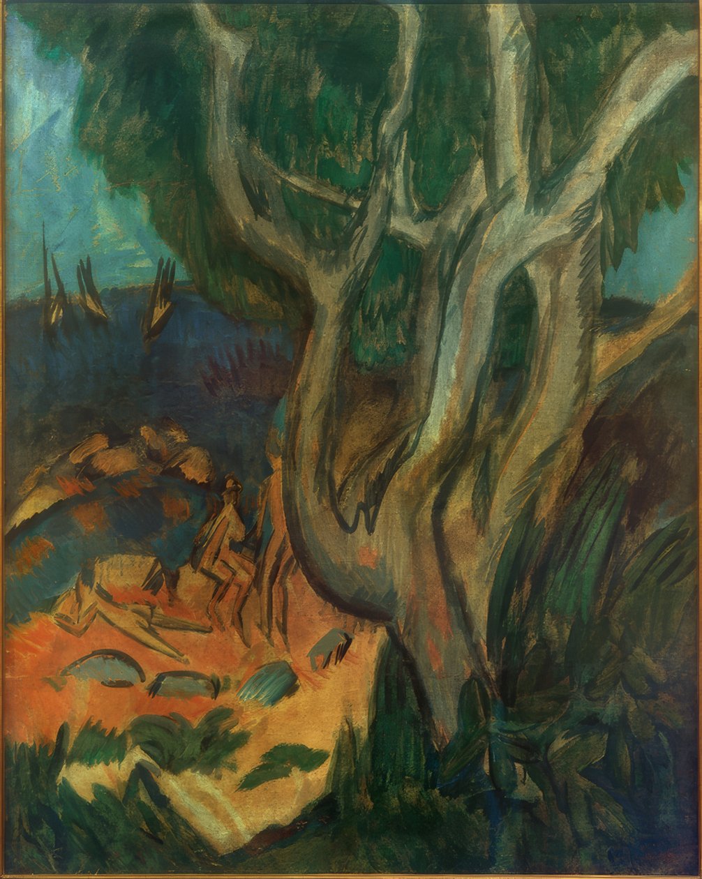 Badgäster på stranden i Fehmarn av Ernst Ludwig Kirchner