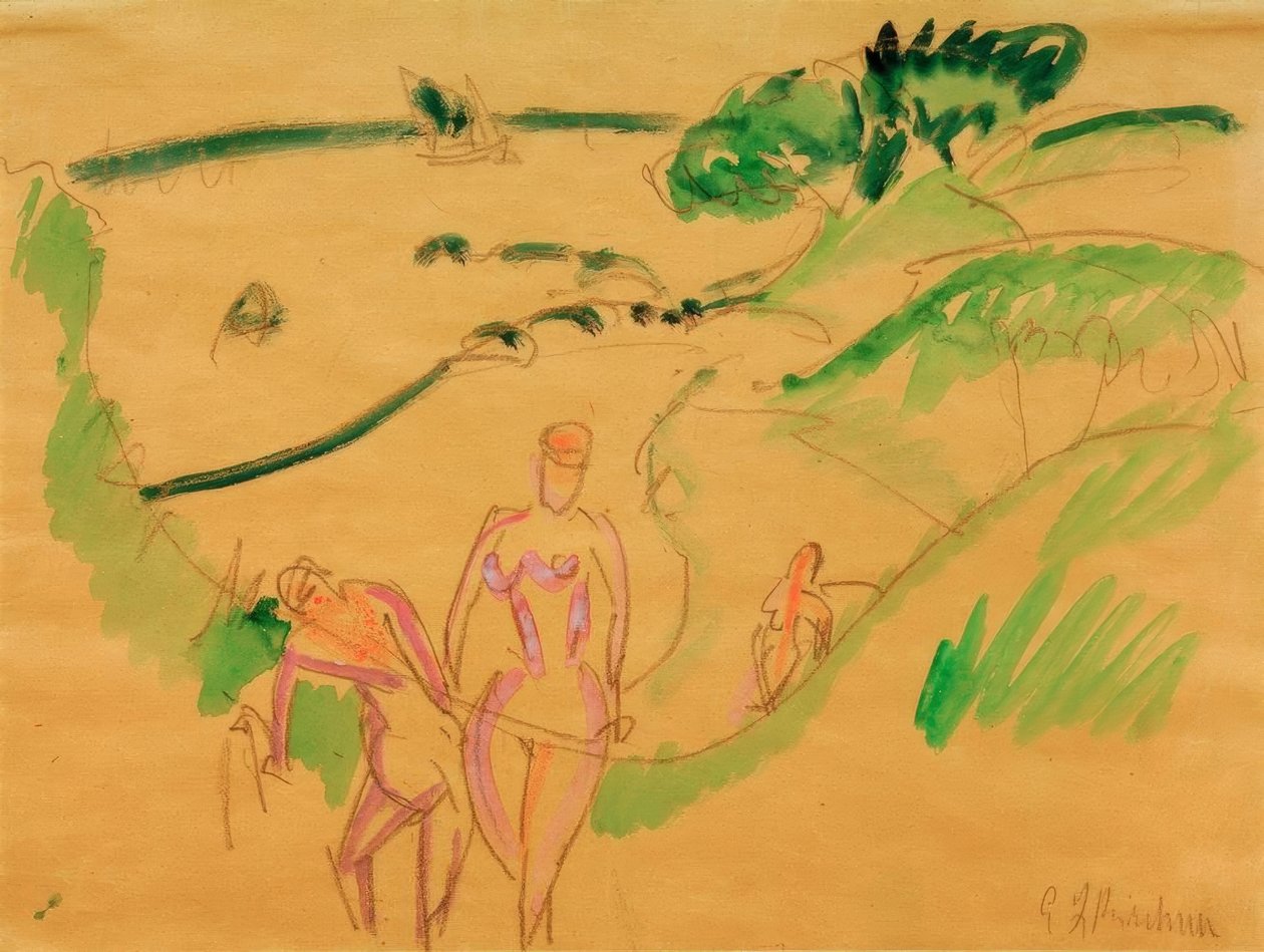 Badgäster på Fehmarn-kusten av Ernst Ludwig Kirchner