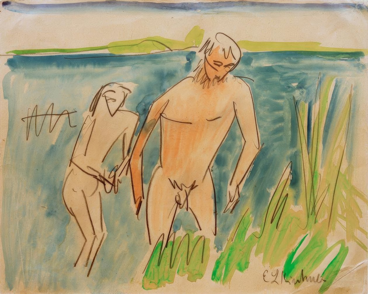 Badgäster i Moritzburg av Ernst Ludwig Kirchner