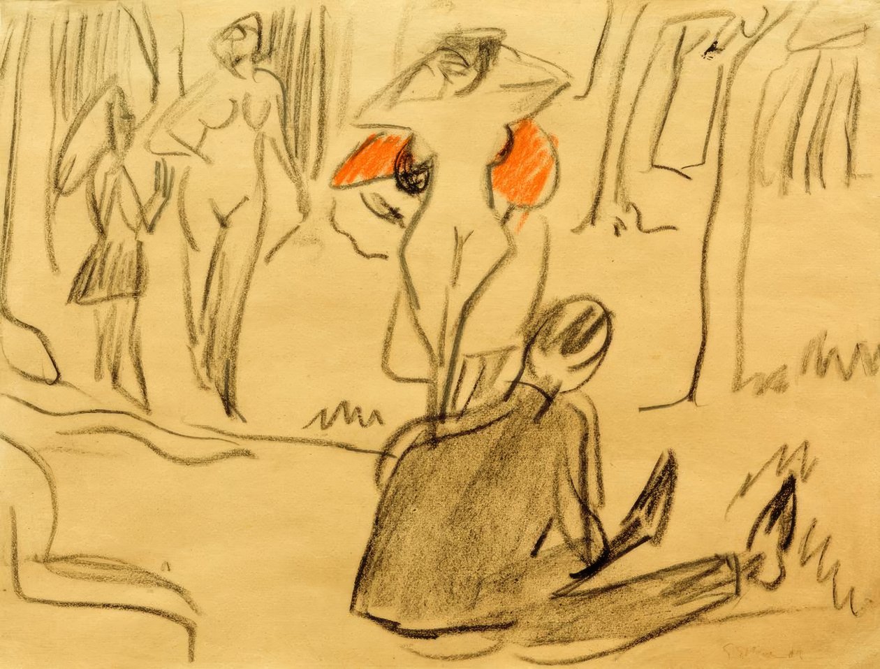 Badgäster i Moritzburg av Ernst Ludwig Kirchner