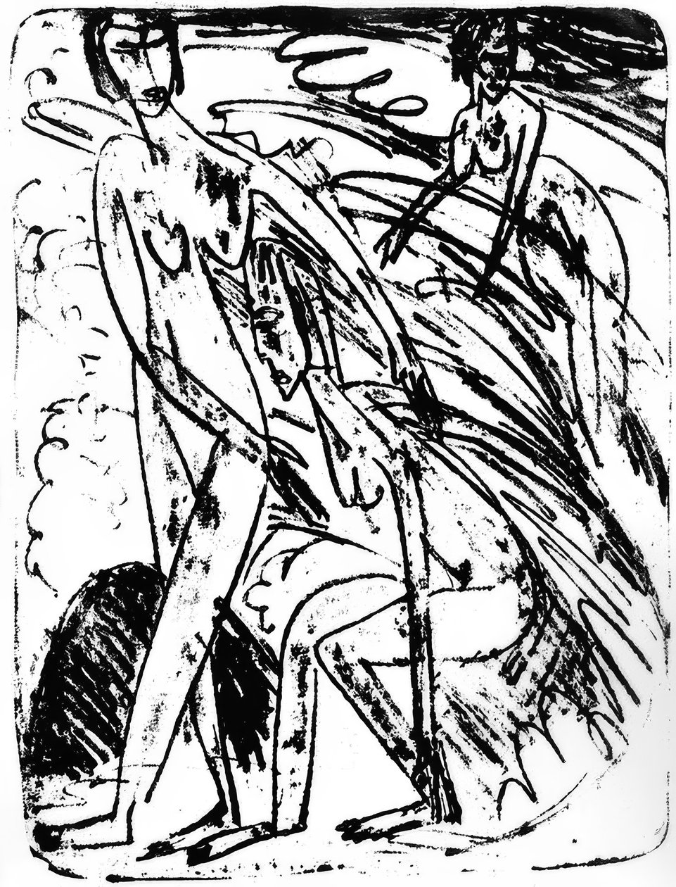 Badande i vågor av Ernst Ludwig Kirchner