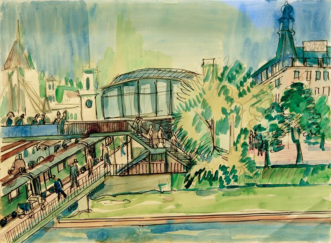 Station vid kanalen av Ernst Ludwig Kirchner