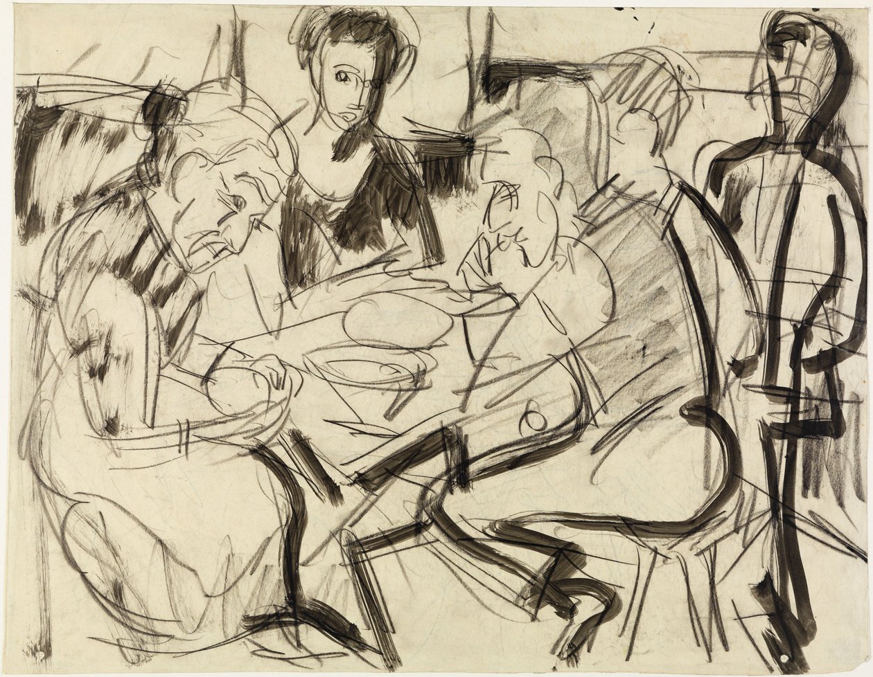 En bondfamilj vid bordet av Ernst Ludwig Kirchner