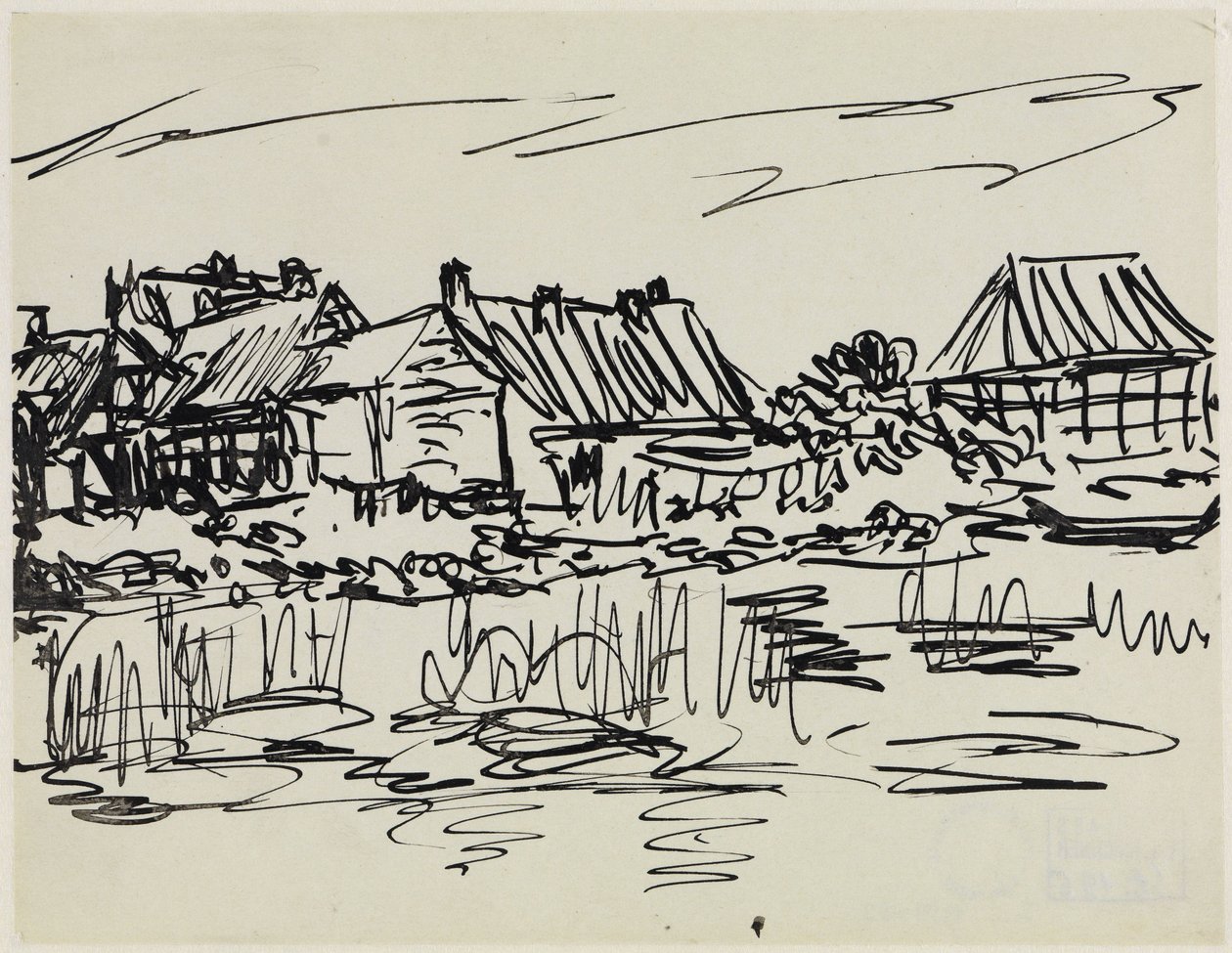 Bondgårdar vid vattnet (Fehmarn) av Ernst Ludwig Kirchner