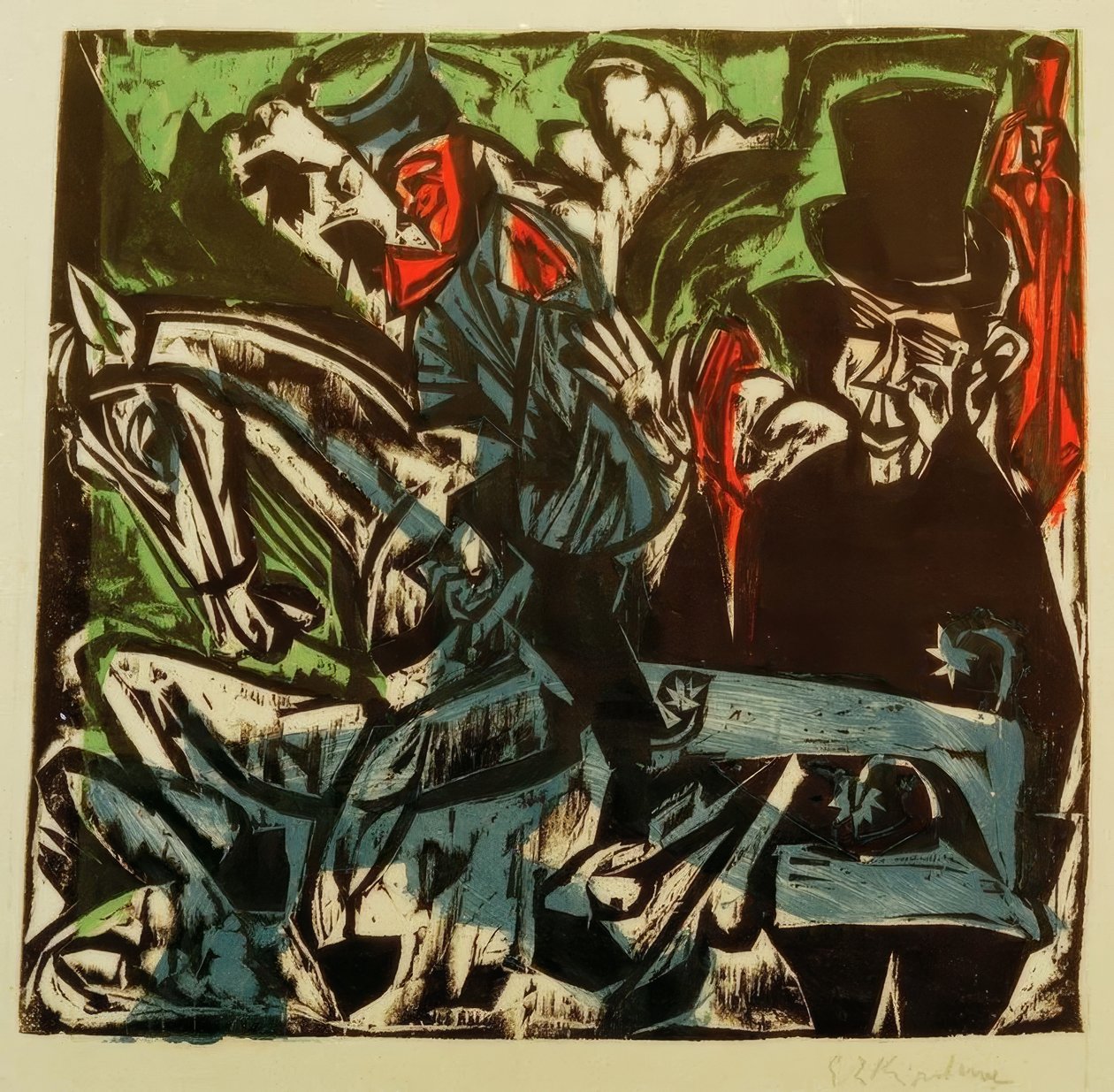 Schlemihl möter den lilla grå mannen på gatan av Ernst Ludwig Kirchner