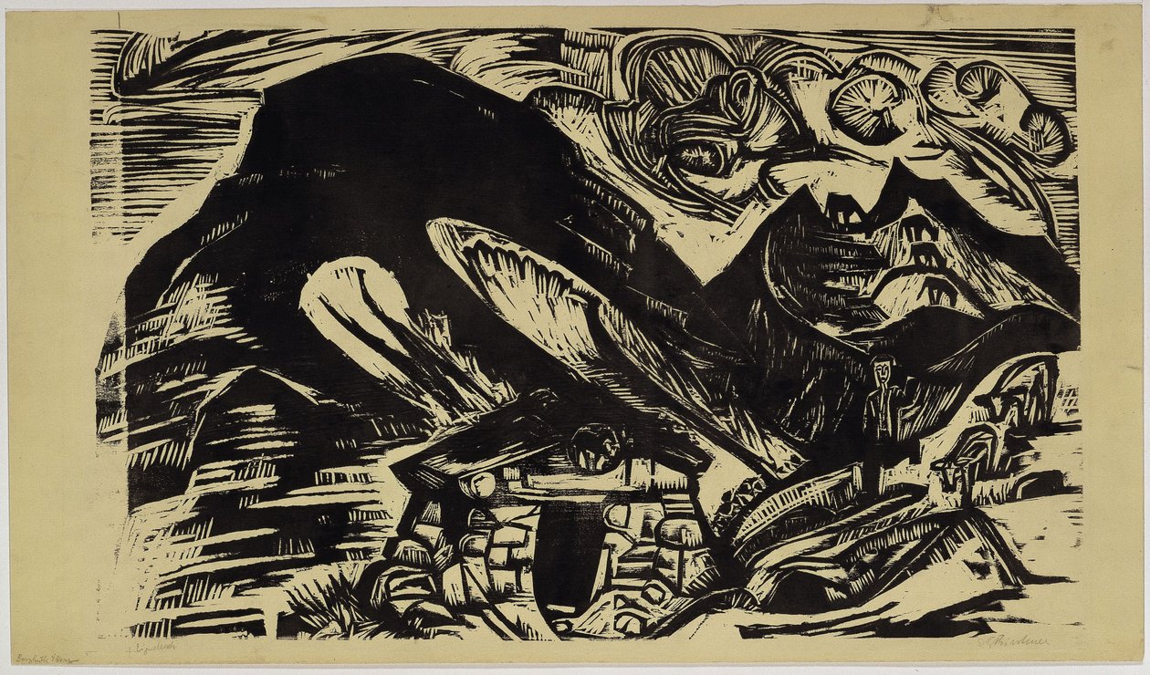 Berg med fjällstuga av Ernst Ludwig Kirchner