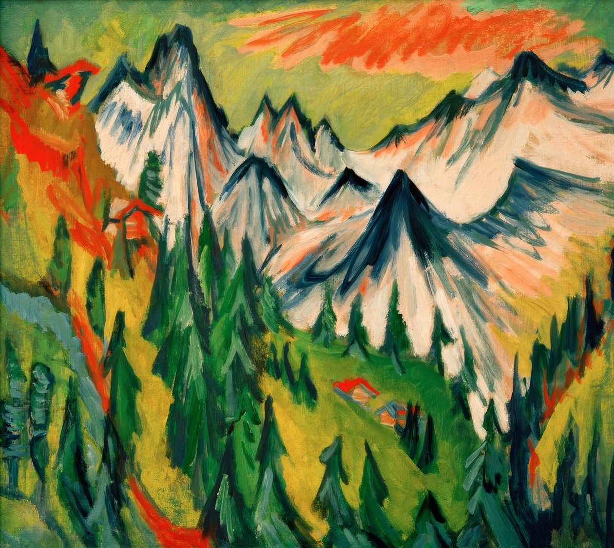 Bergstoppar av Ernst Ludwig Kirchner
