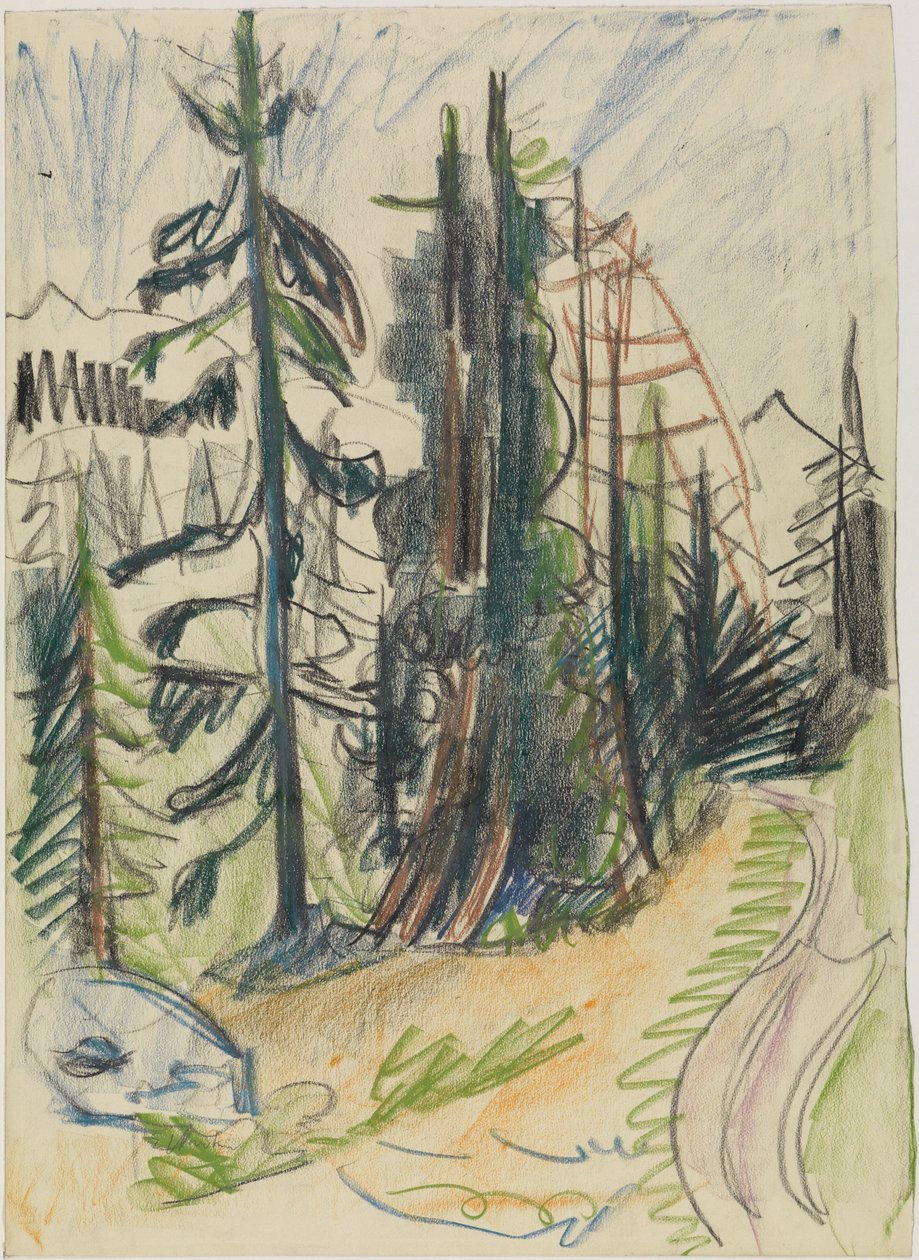 Bergsgranar och väg av Ernst Ludwig Kirchner