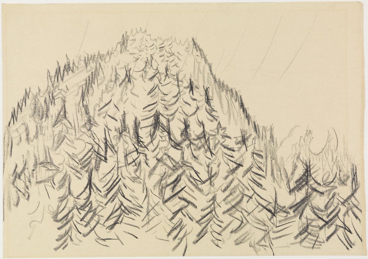 Skogbevuxen kulle av Ernst Ludwig Kirchner
