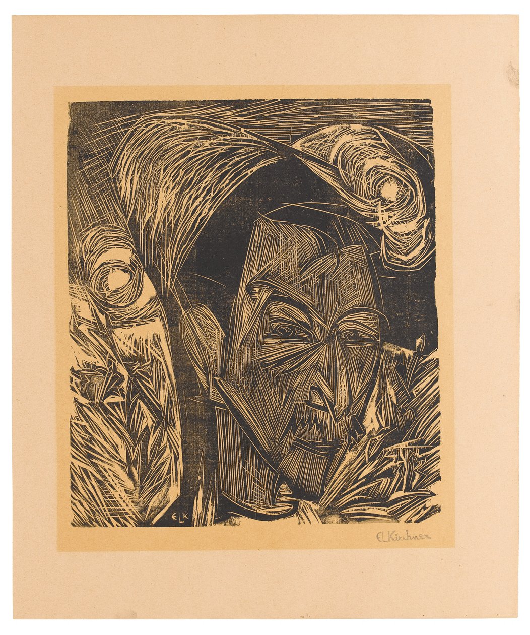 Porträt David Müller (Blatt 6 in: Bauhaus-Drucke. 5te Mappe) av Ernst Ludwig Kirchner