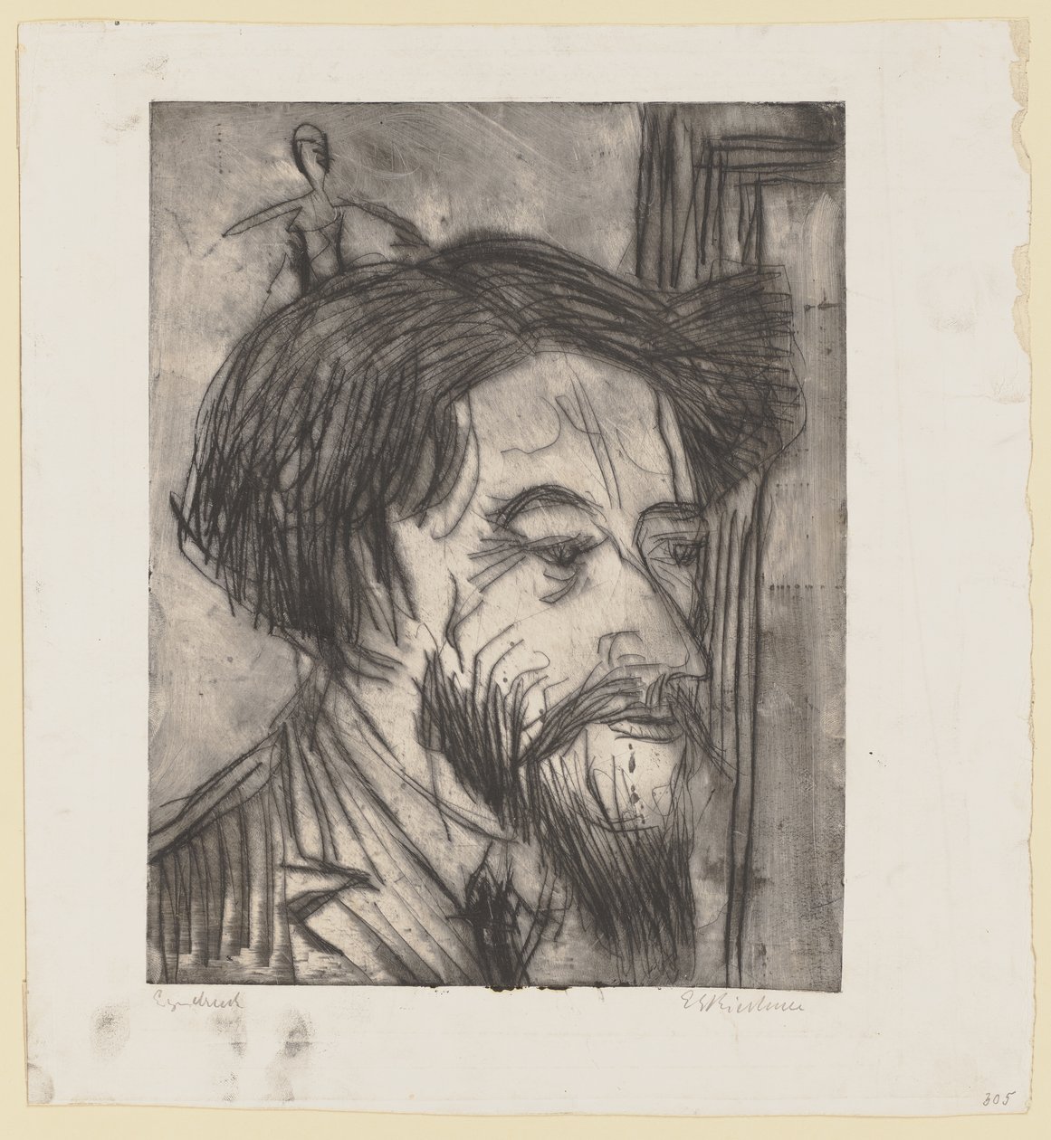 Porträtt av professor Enrico Padua av Ernst Ludwig Kirchner