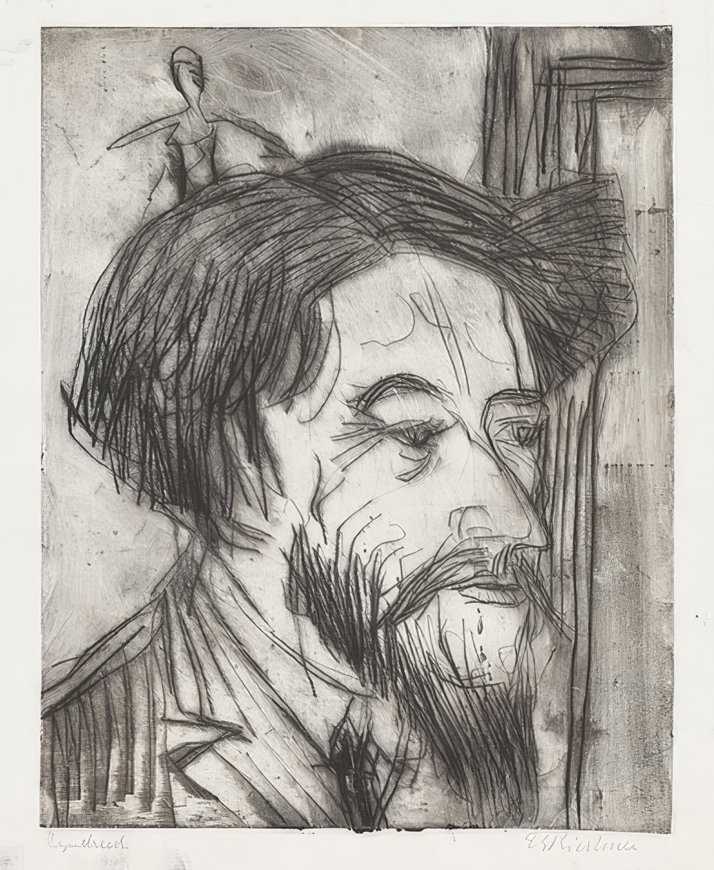 Porträtt av professor Enrico Padua. 1923 av Ernst Ludwig Kirchner