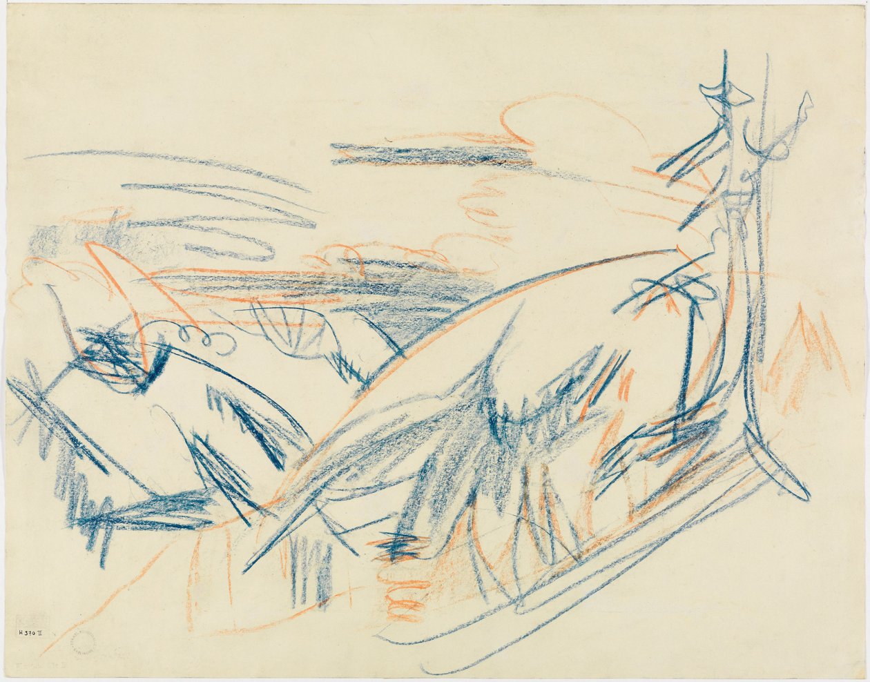 Blårött bergslandskap av Ernst Ludwig Kirchner