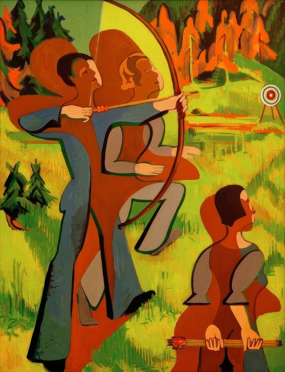 Bågskyttar av Ernst Ludwig Kirchner