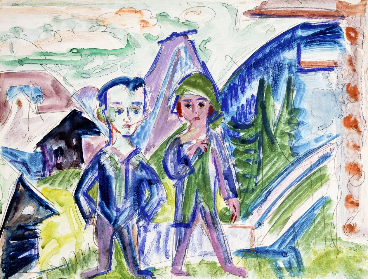Par i ett landskap av Ernst Ludwig Kirchner