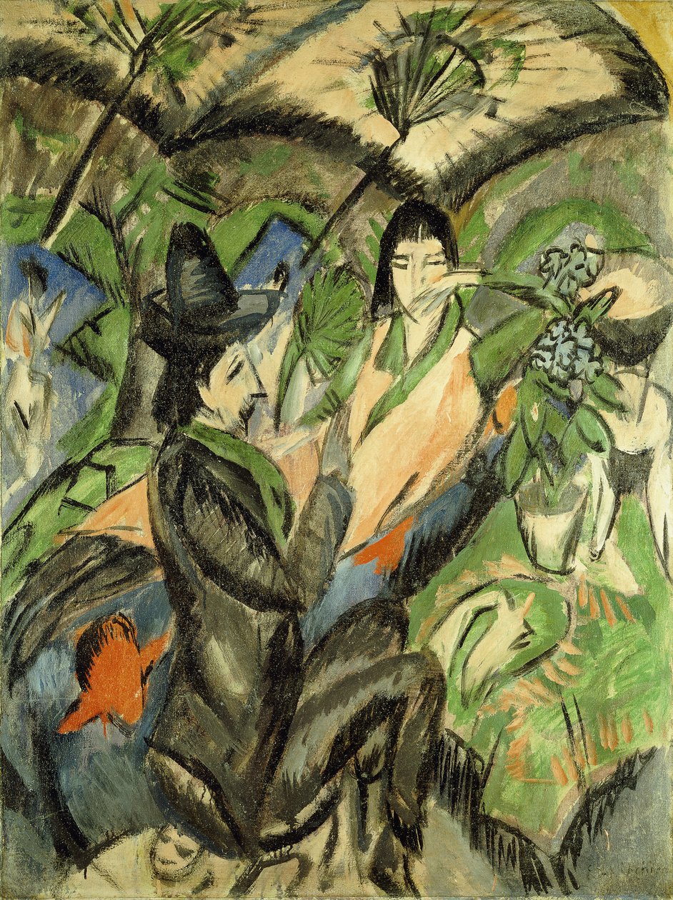 Par under japanska parasoller; Par under det japanska paraplyet, 1902 av Ernst Ludwig Kirchner