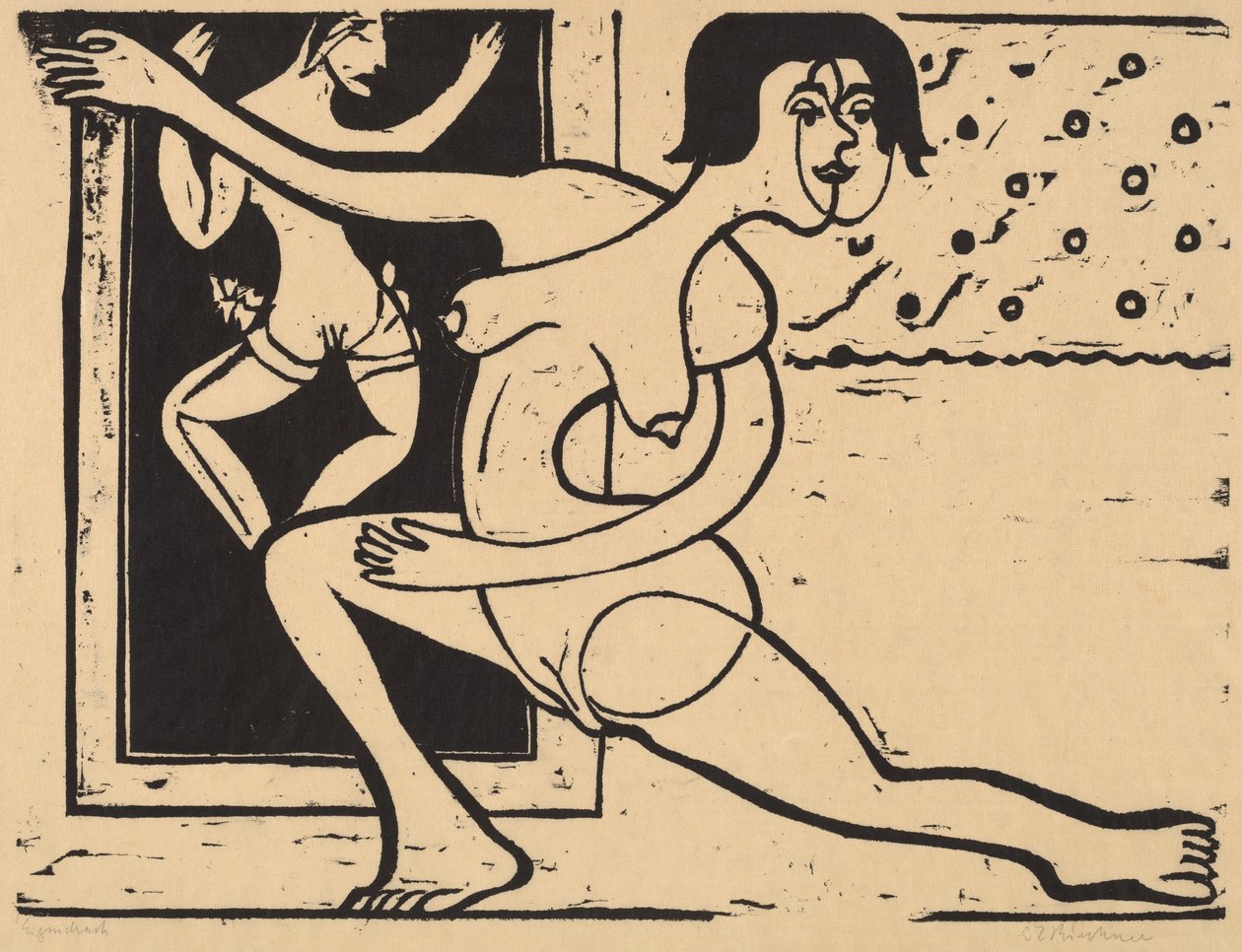 Dansare tränar av Ernst Ludwig Kirchner