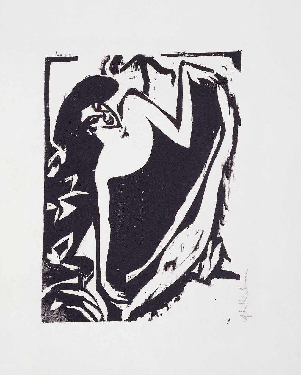 Dansare med upphöjd kjol, 1909 av Ernst Ludwig Kirchner
