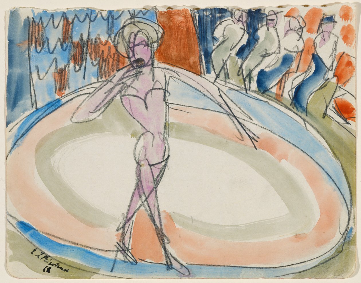 Dansande kvinna på kabaré av Ernst Ludwig Kirchner